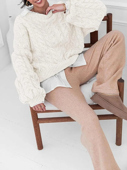 Cozy Women's Cable Knit Long Sweater