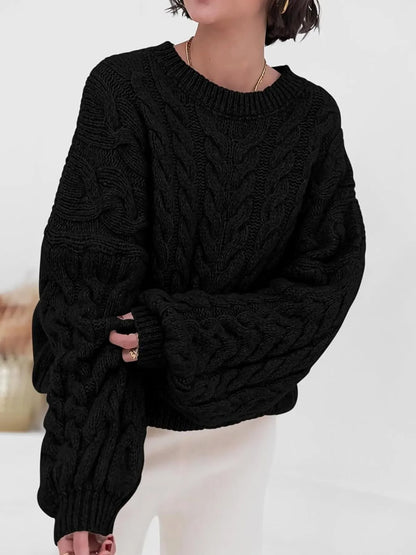 Cozy Women's Cable Knit Long Sweater