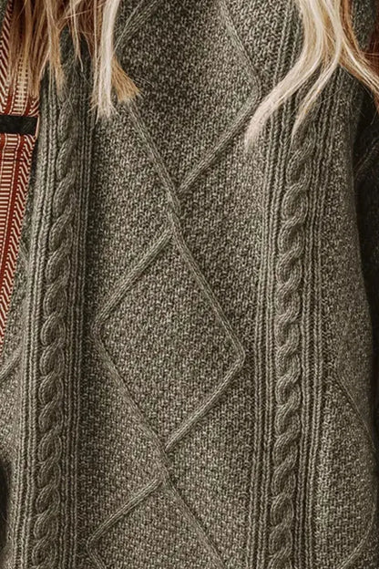 Women's Cozy Cable Knit Crew Neck Sweater Dress