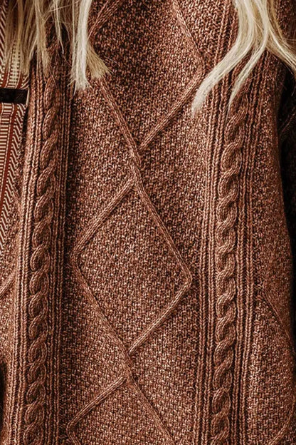 Women's Cozy Cable Knit Crew Neck Sweater Dress