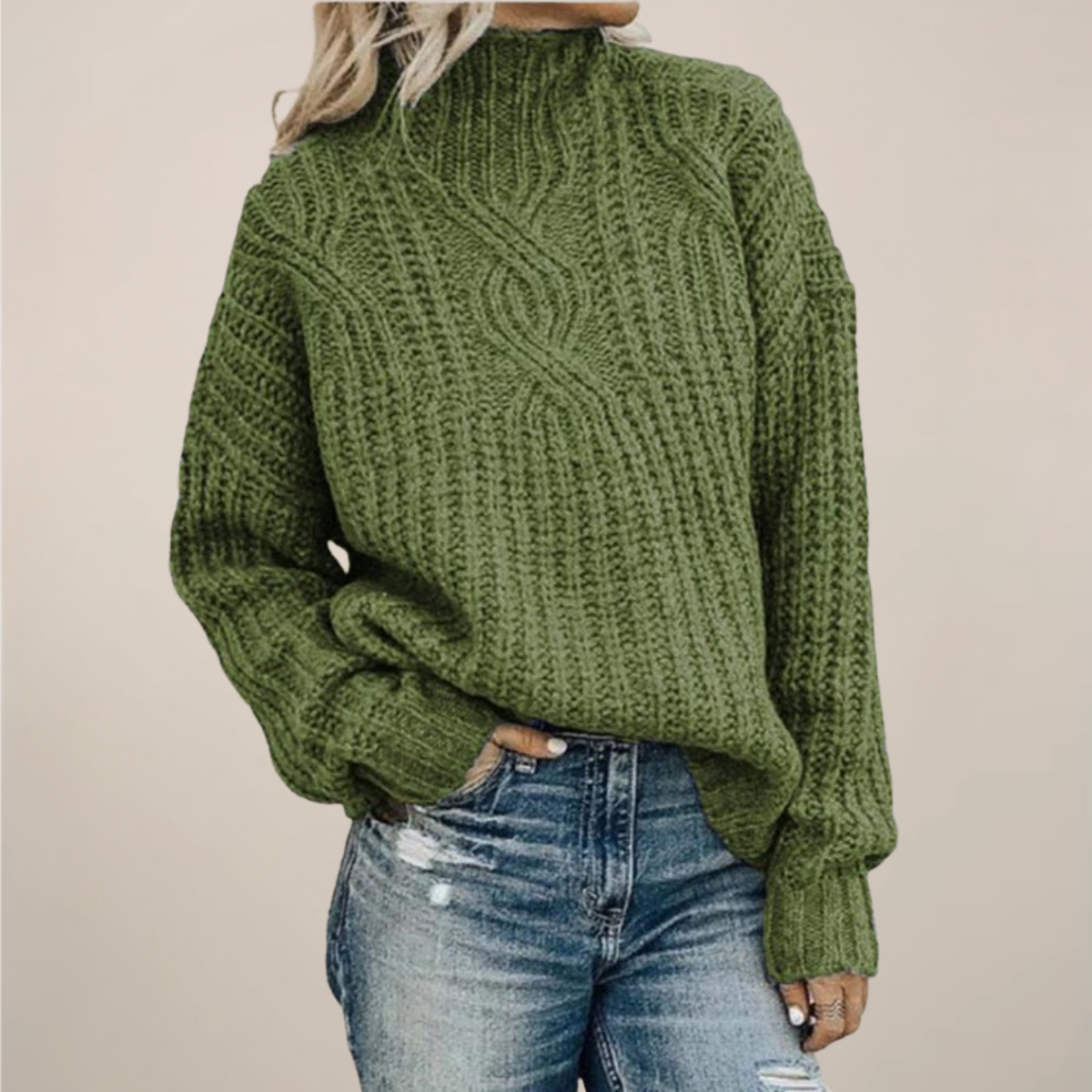 Women's Cozy Loose Fit Crew Neck Sweater