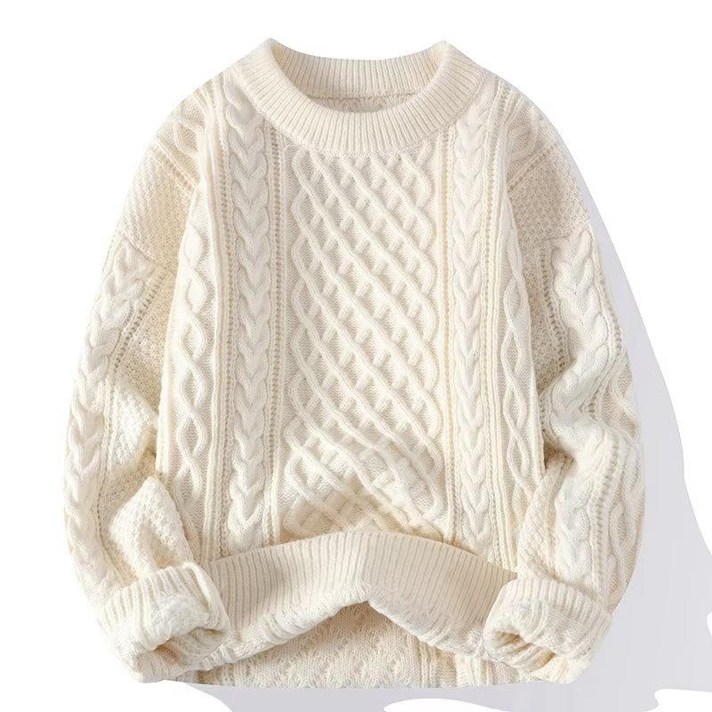 Women's Cozy Thick Knit Crew Sweater - OutfitLondon