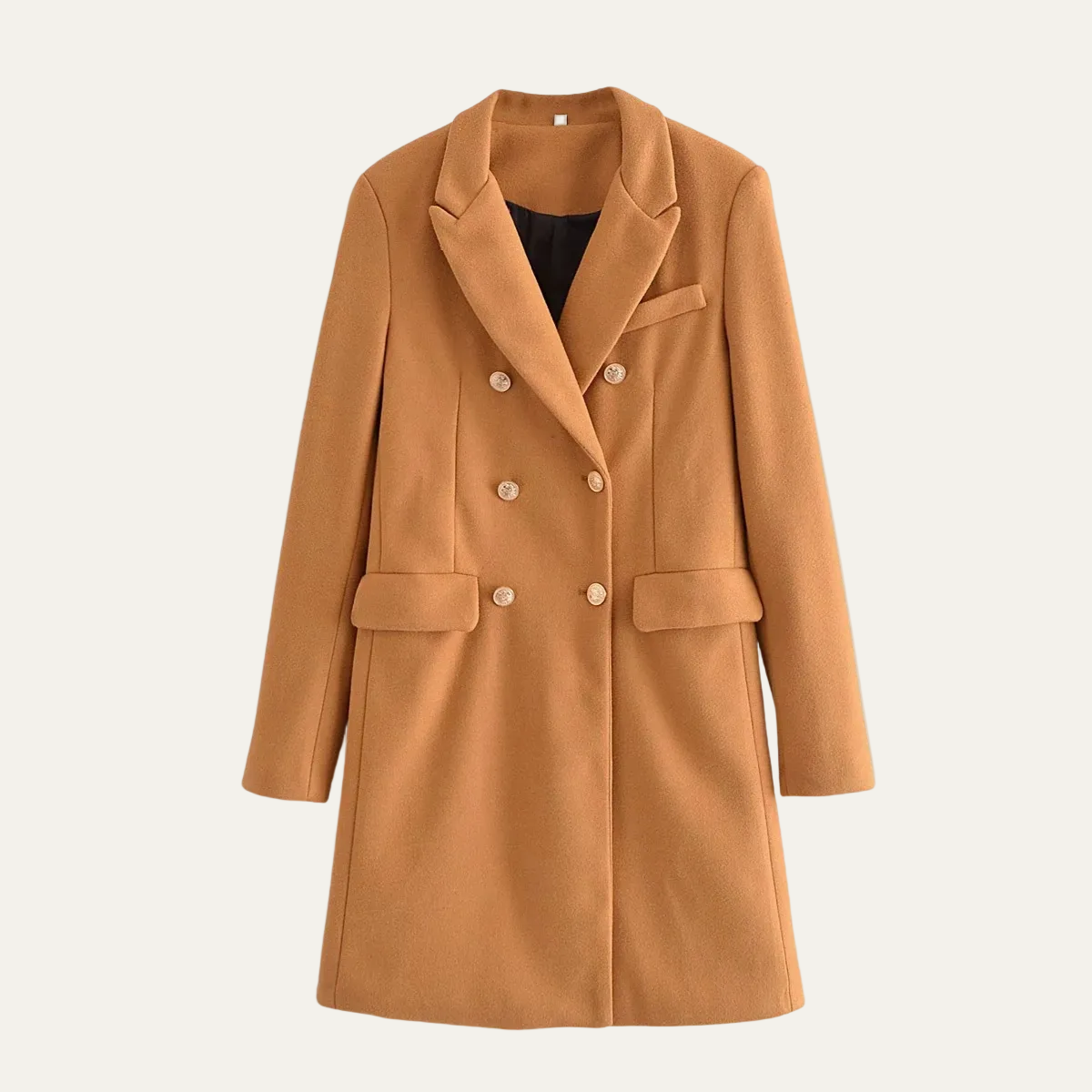 Ladies Classic Button Front Trench Coat - OutfitLondon