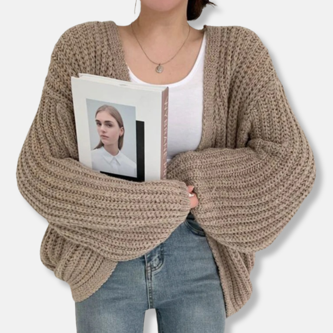 Women's Oversized Puffy Sweater Cardigan