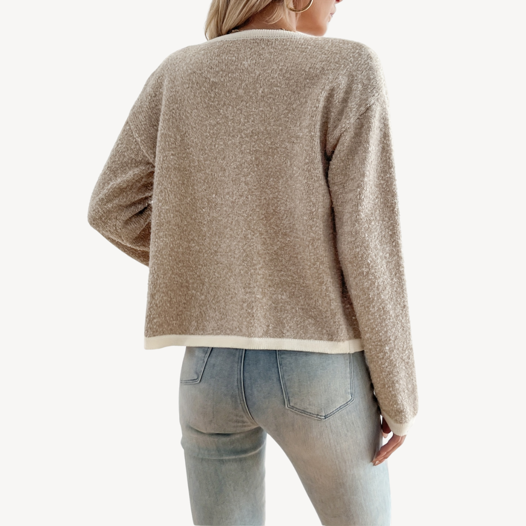 Large Fit Crew Neck Knit Sweater
