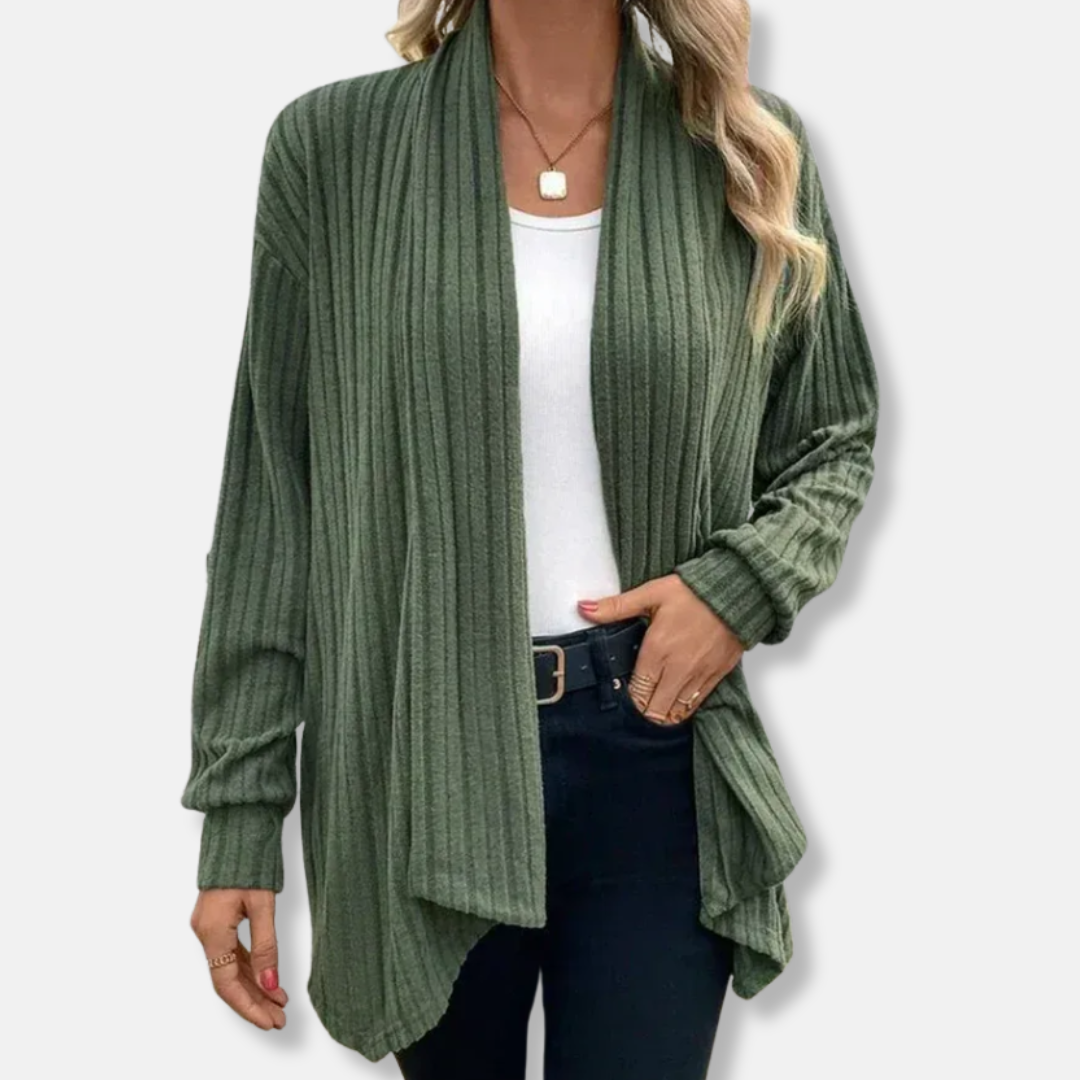 Women's Open-Front Cozy Sweater - OutfitLondon
