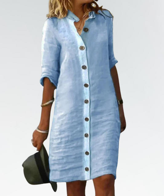 Women's Flattering Fit Shirt Dress - OutfitLondon