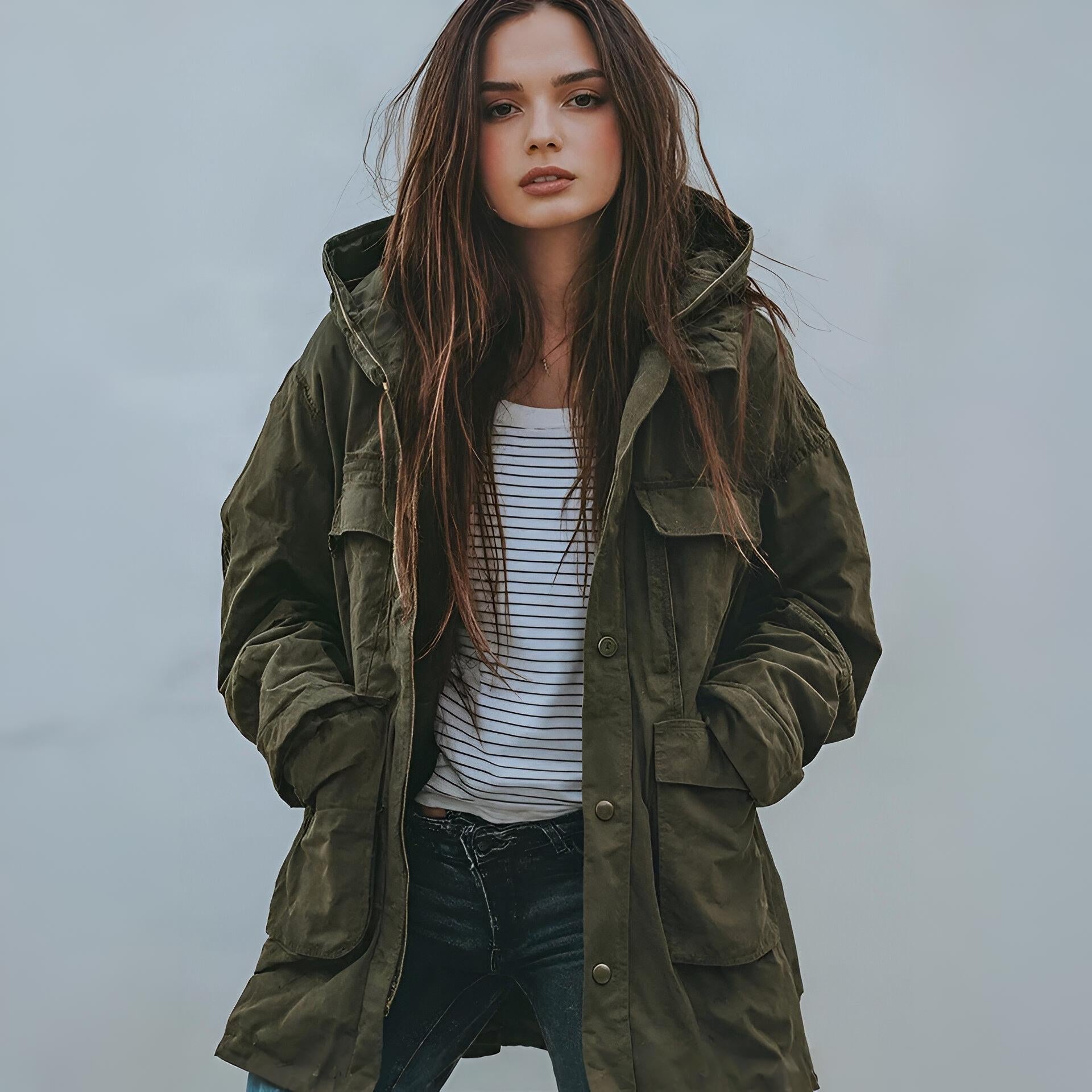 Casual Loose Fit Work Jacket with Extra Pockets - OutfitLondon