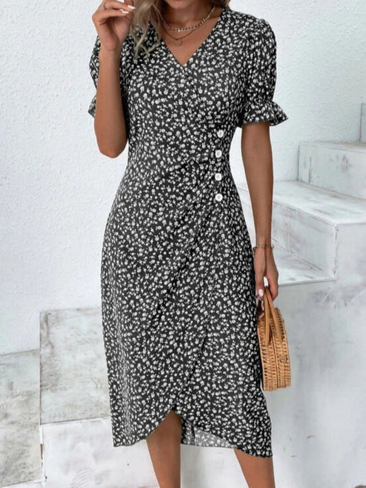 Classic Women's Button Down Midi Dress - OutfitLondon