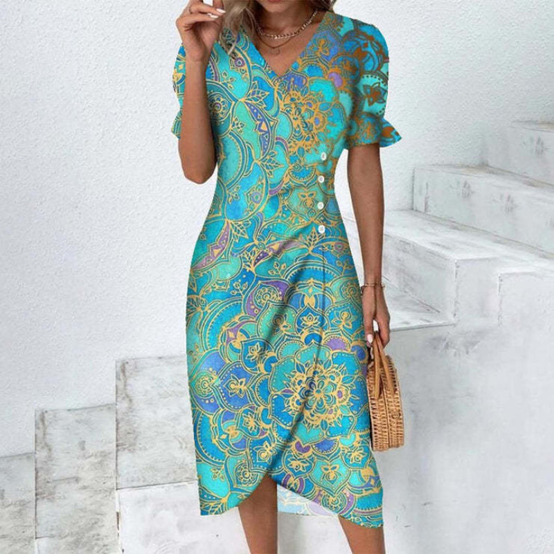 Classic Women's Button Down Midi Dress