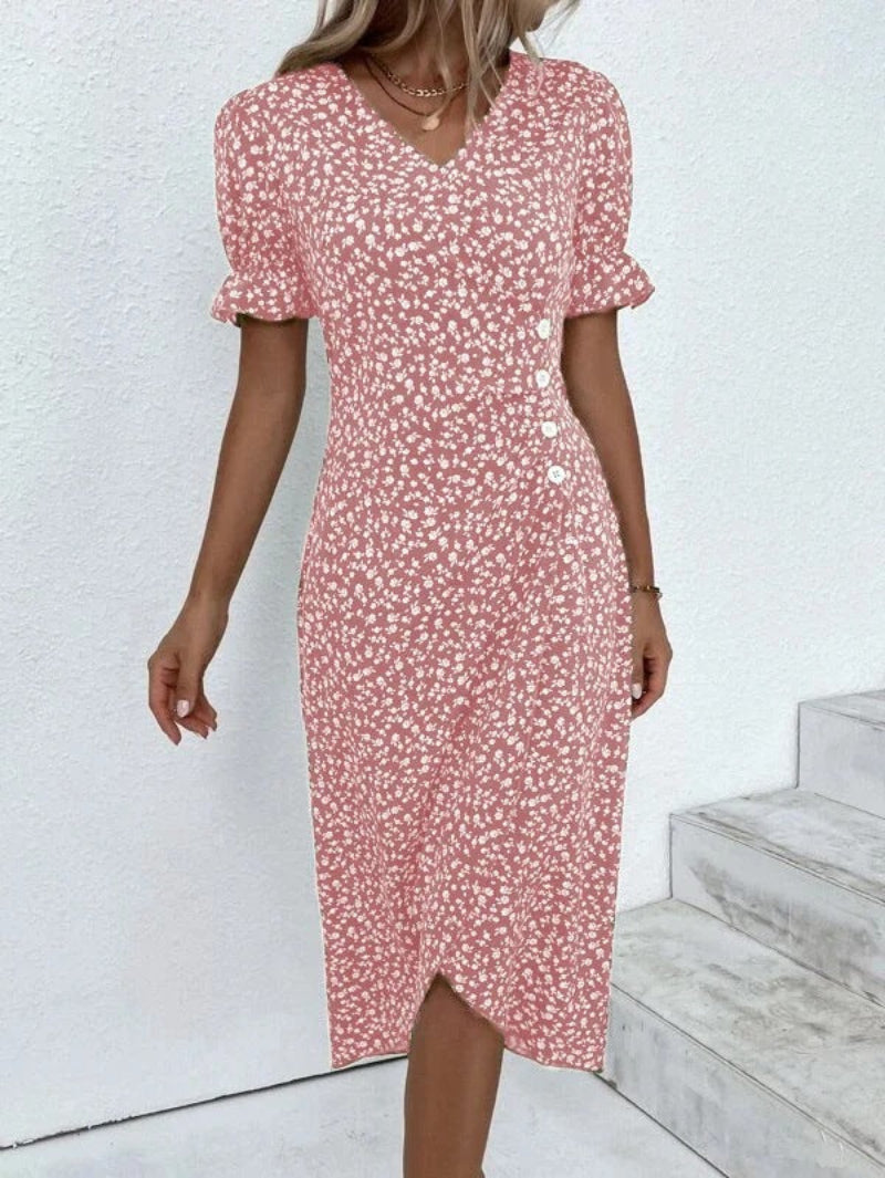 Classic Women's Button Down Midi Dress