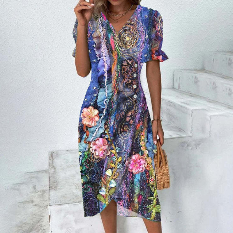 Classic Women's Button Down Midi Dress