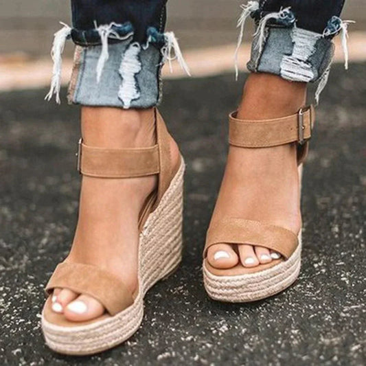 Women's High Heel Buckle Summer Sandals - OutfitLondon