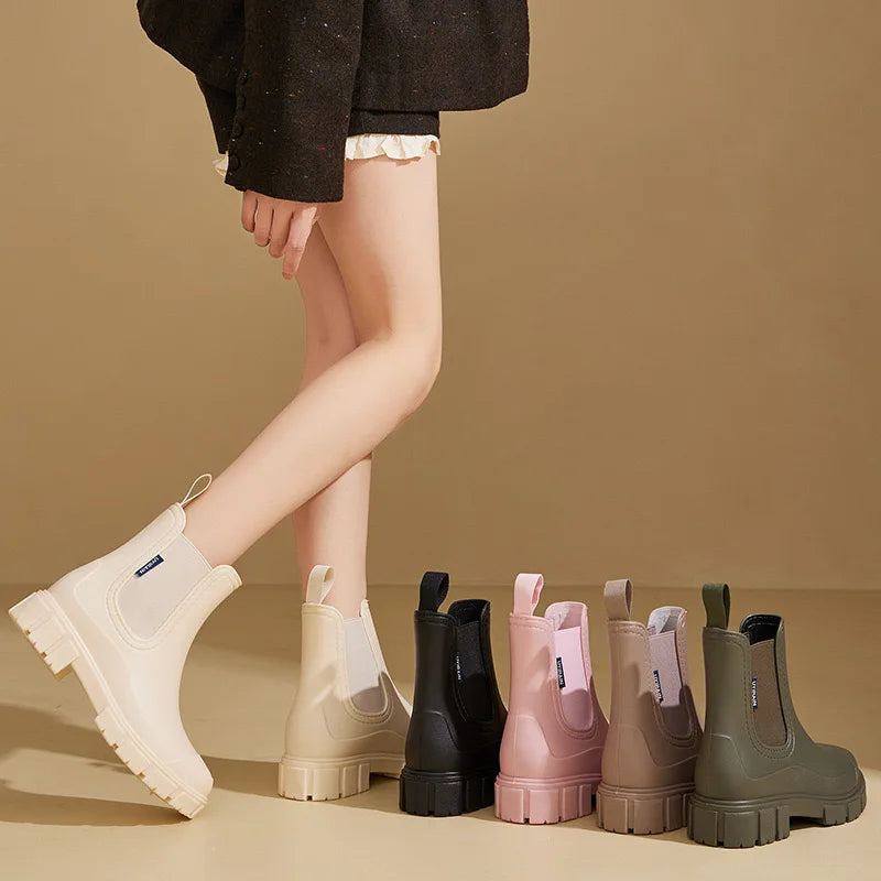 Waterproof Women's Rain Ankle Boots - OutfitLondon