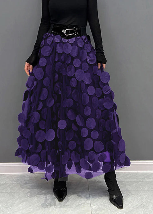 Stylish Spotted Knee Length Skirt - OutfitLondon