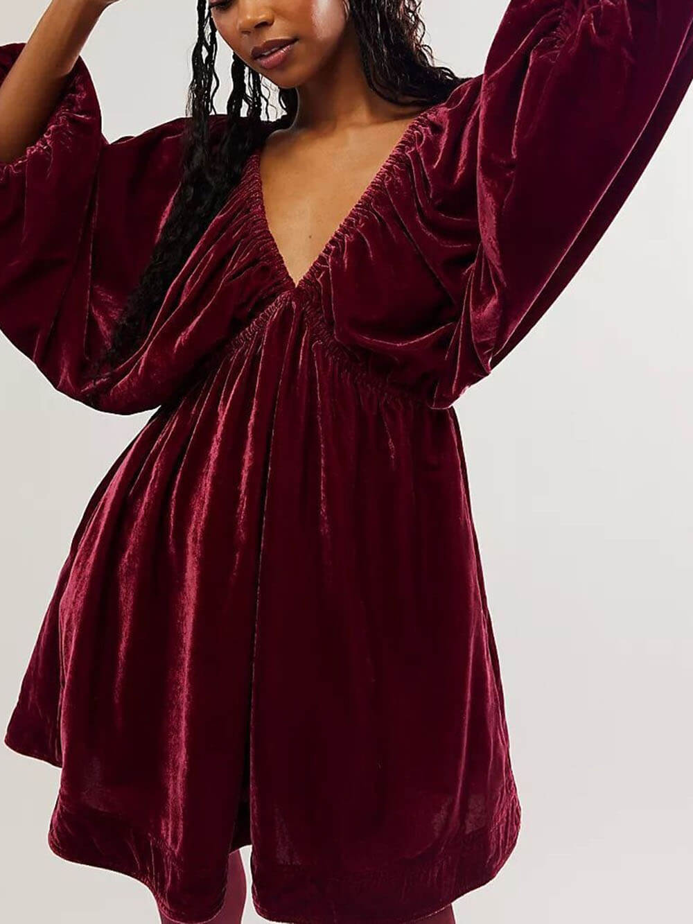 Chic Low Neck Mini Dress