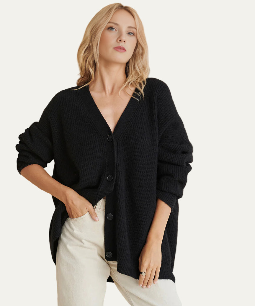 Cozy Large Knit Women's Cardigan Sweater