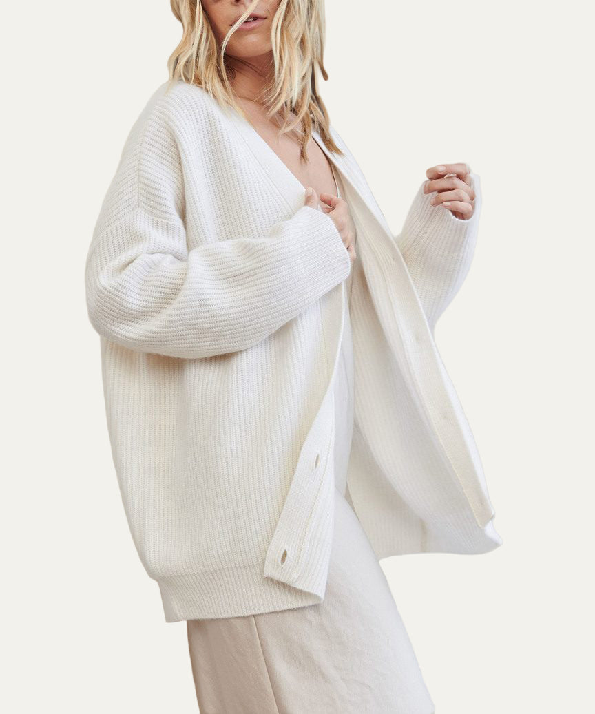 Cozy Large Knit Women's Cardigan Sweater