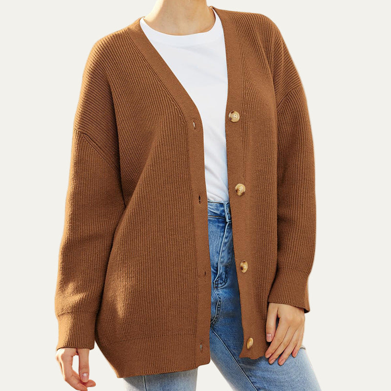 Cozy Large Knit Women's Cardigan Sweater