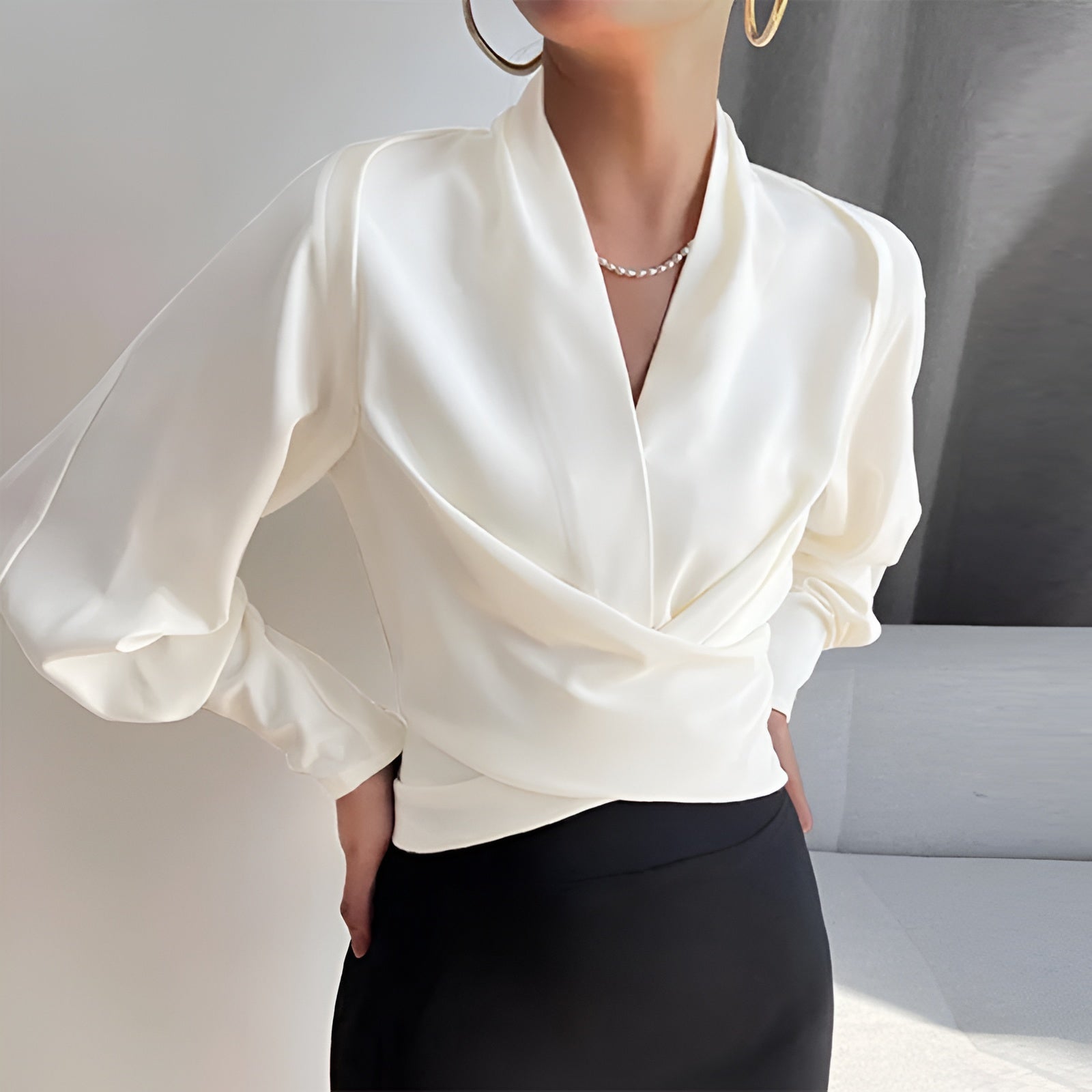 Women's Chic Ruffled Blouse Top - OutfitLondon