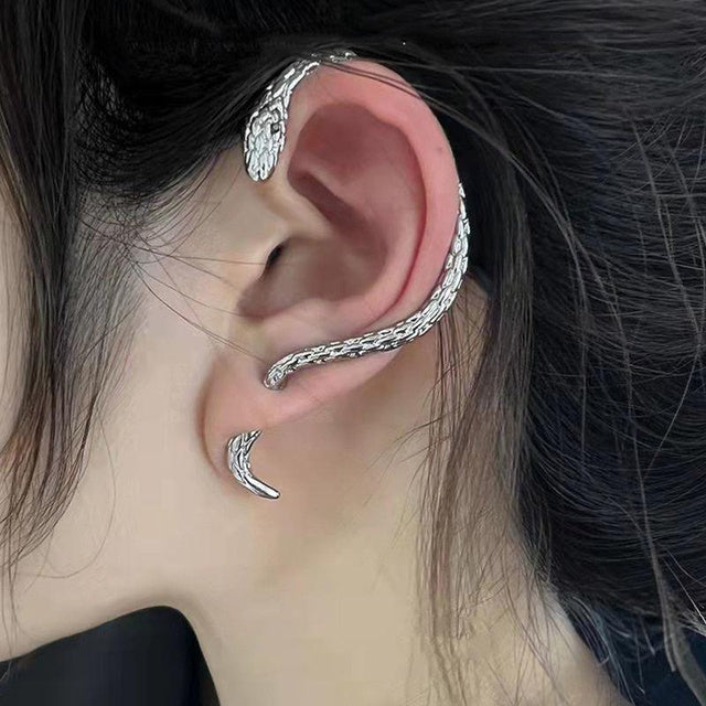 Trendy Snake Pattern Clip On Earrings for Women