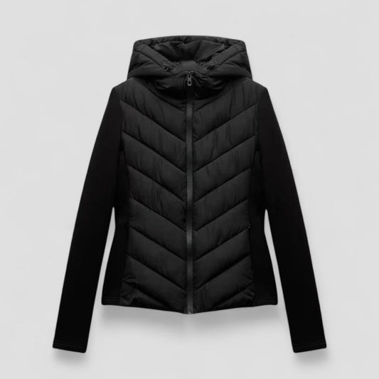 Warm Women's Puffer Coat with Long Sleeves - OutfitLondon