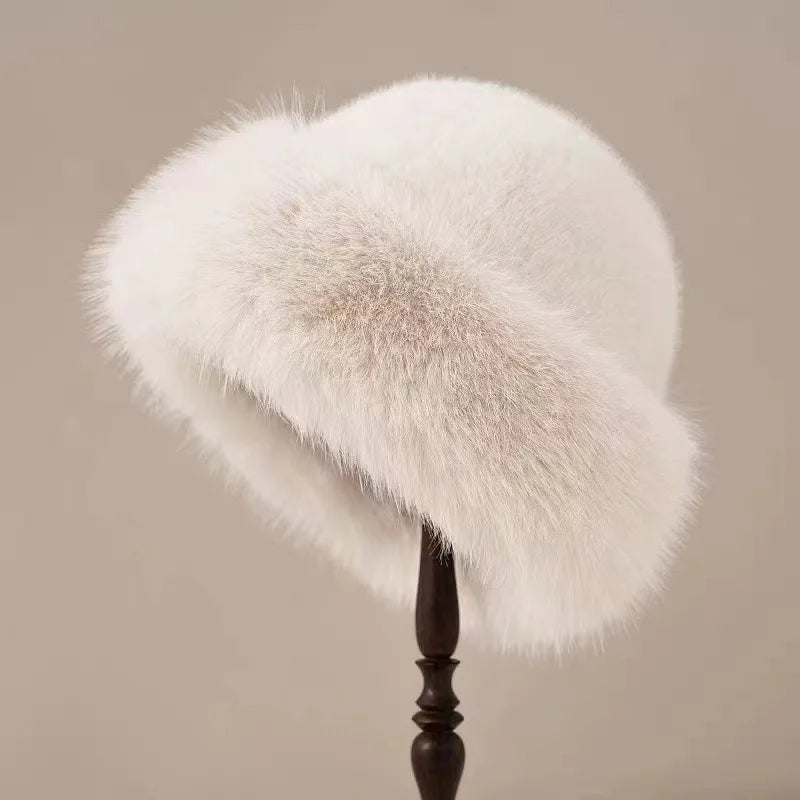 Soft Plush Winter Beanie Hat for Ladies