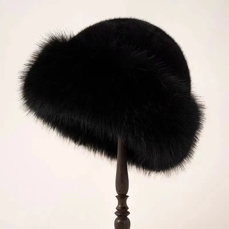 Soft Plush Winter Beanie Hat for Ladies