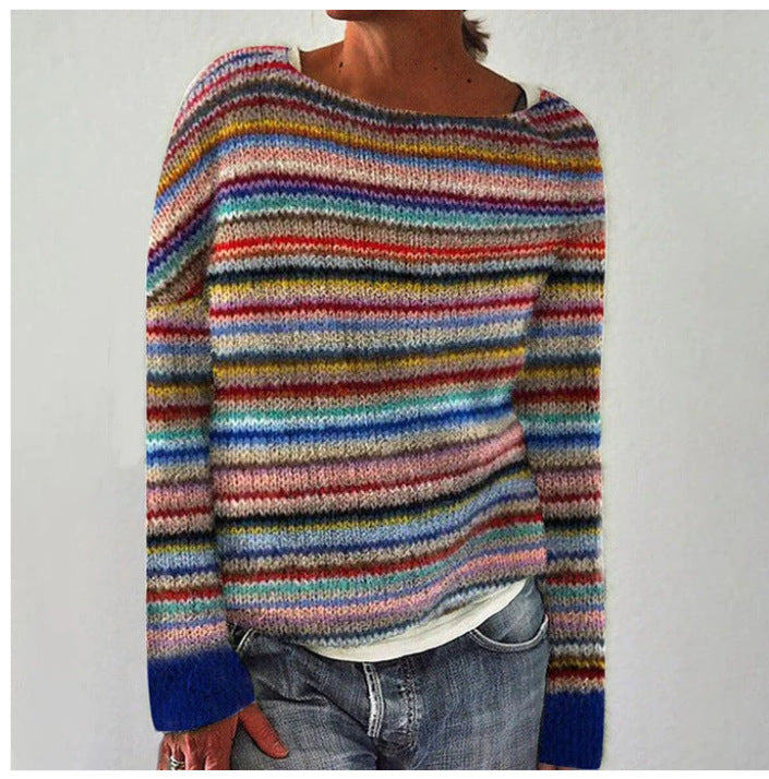 Women's Classic Striped Crew Sweater