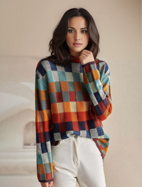 Relaxed Fit Cozy Women's Turtleneck Jumper - OutfitLondon