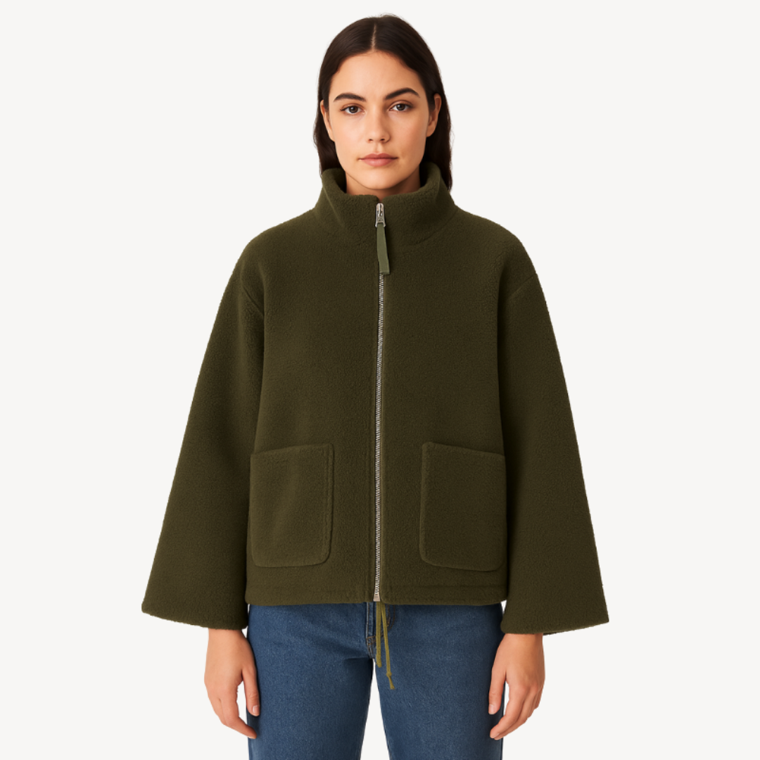 Ladies Oversized Casual Zip Jacket