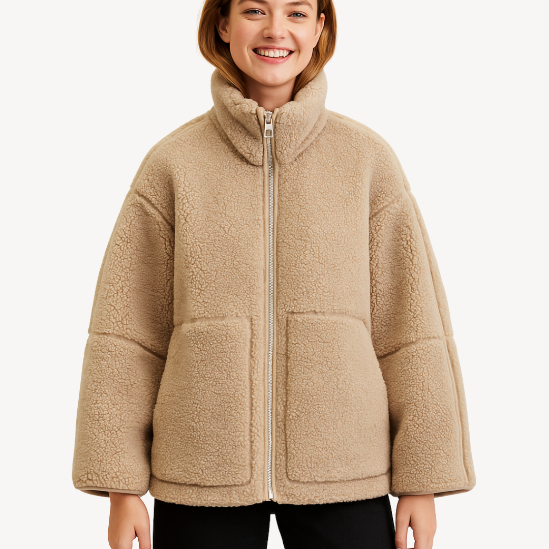 Ladies Oversized Casual Zip Jacket