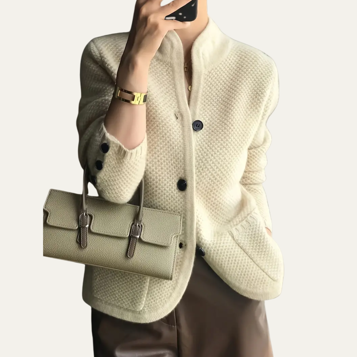 Soft Ladies Cable Knit Cardigan Sweater - OutfitLondon