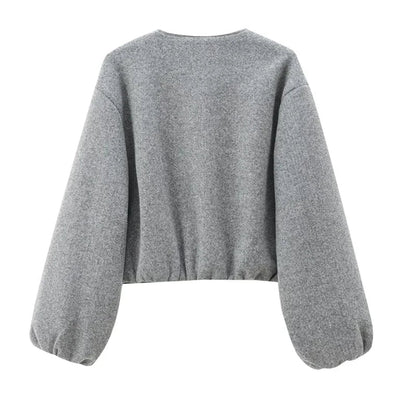 Women's Short Bomber Fall Jacket with Zip Front