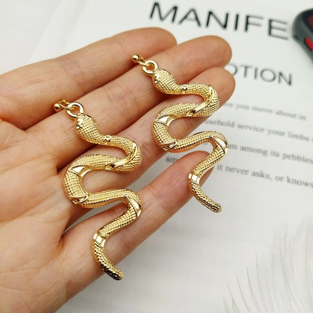Trendy Snake Dangle Earrings for Ladies - OutfitLondon