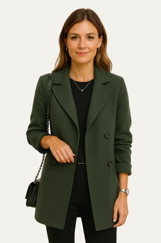 Ladies Classic Warm Wool Overcoat - OutfitLondon