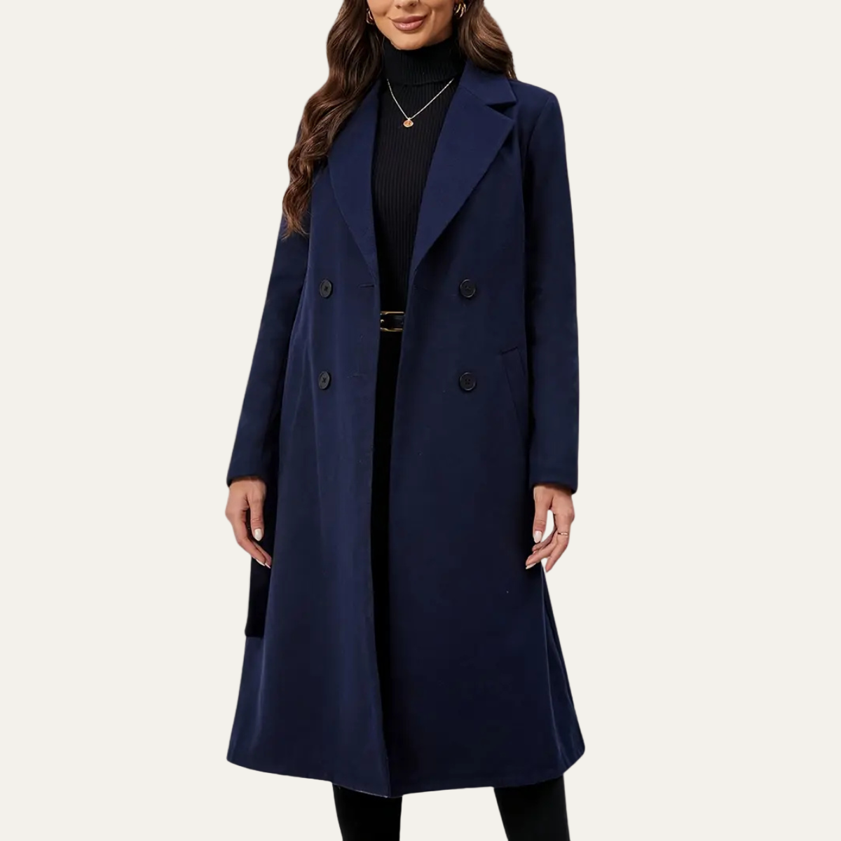 Classic Fit Ladies Long Trench Coat - OutfitLondon