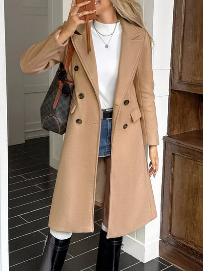 Classic Women's Tailored Overcoat with Pockets