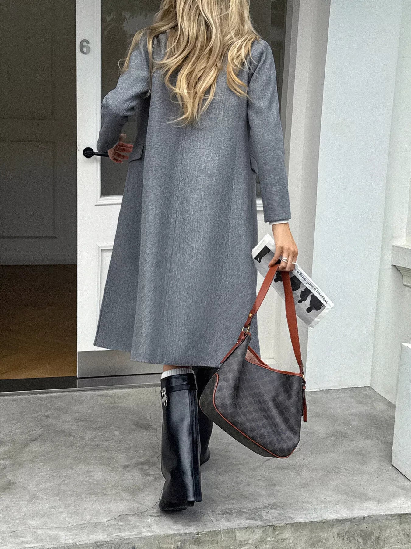 Classic Women's Tailored Overcoat with Pockets