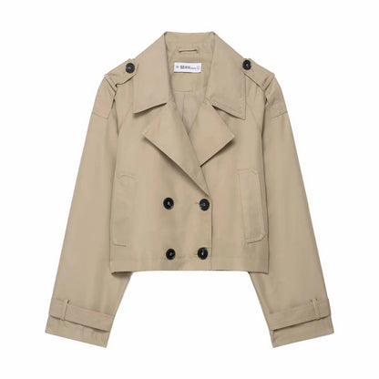 Classic Women's Trench Coat - Warm Winter Office Jacket - OutfitLondon