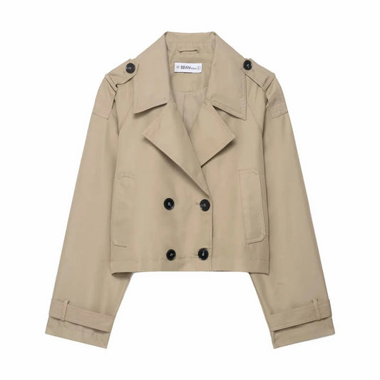 Classic Women's Trench Coat - Warm Winter Office Jacket - OutfitLondon