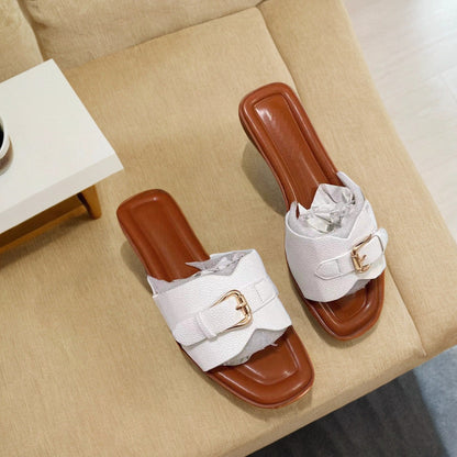 Women's Elegant Leather Flat Slippers
