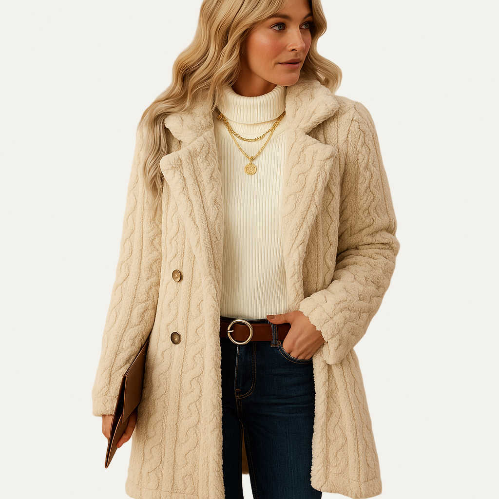 Warm Double Breasted Women's Wool Coat - OutfitLondon