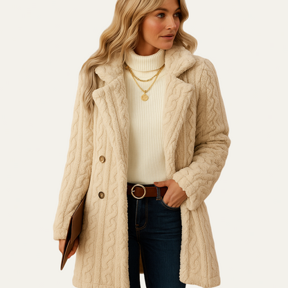 Warm Double Breasted Women's Wool Coat - OutfitLondon