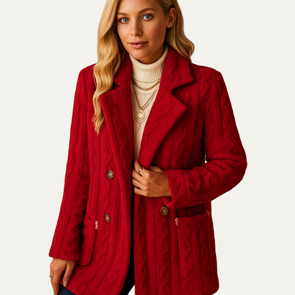 Warm Double Breasted Women's Wool Coat