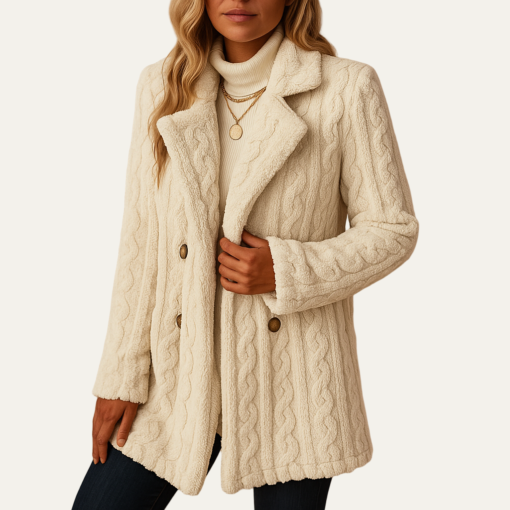 Warm Double Breasted Women's Wool Coat