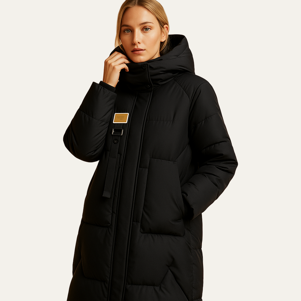 Warm Womens Down Parka Coat with Hood - OutfitLondon