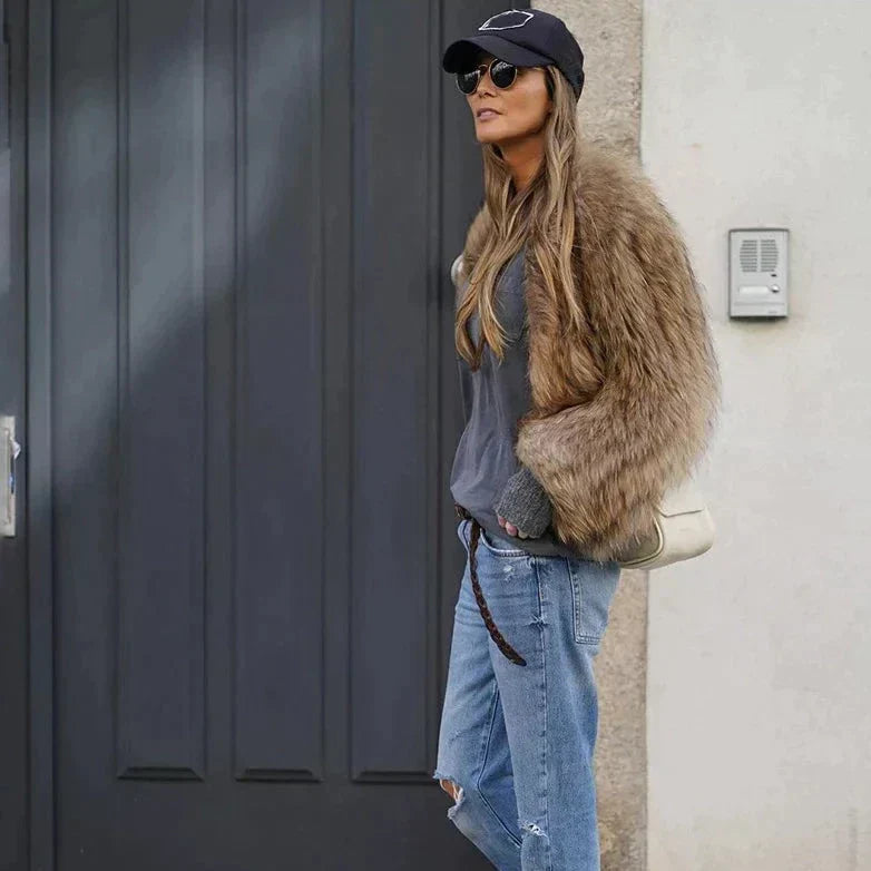 Chic Ladies Faux Fur Winter Coat