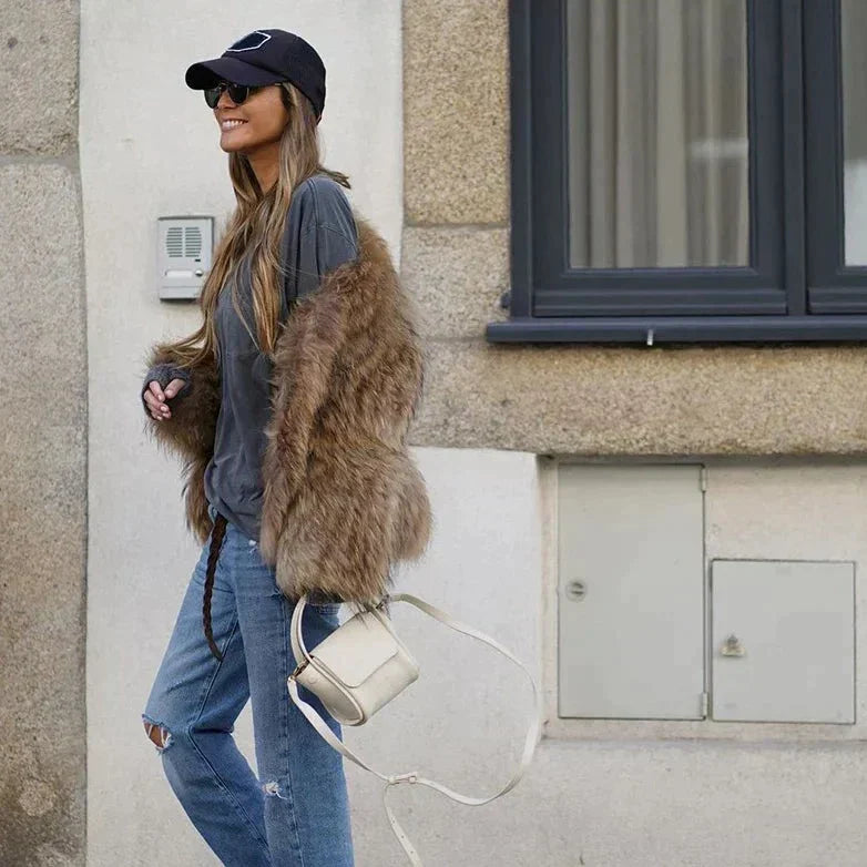 Chic Ladies Faux Fur Winter Coat