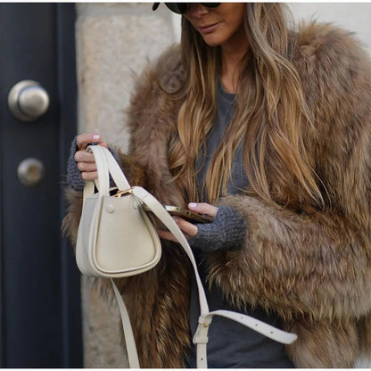 Chic Ladies Faux Fur Winter Coat